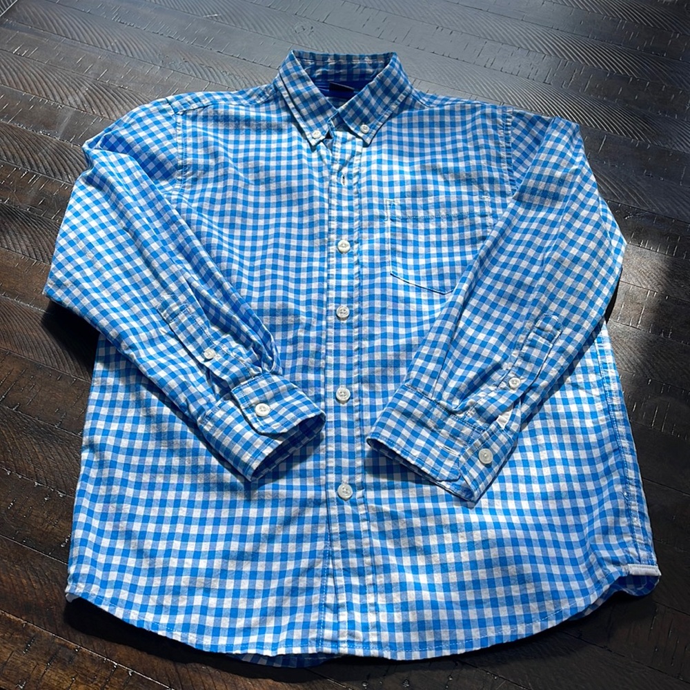 Boys Gap gingham checked button down shirt size 8